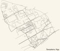 Street roads map of the ÃÂ ampÃâteris neighbourhood of Riga, Latvia